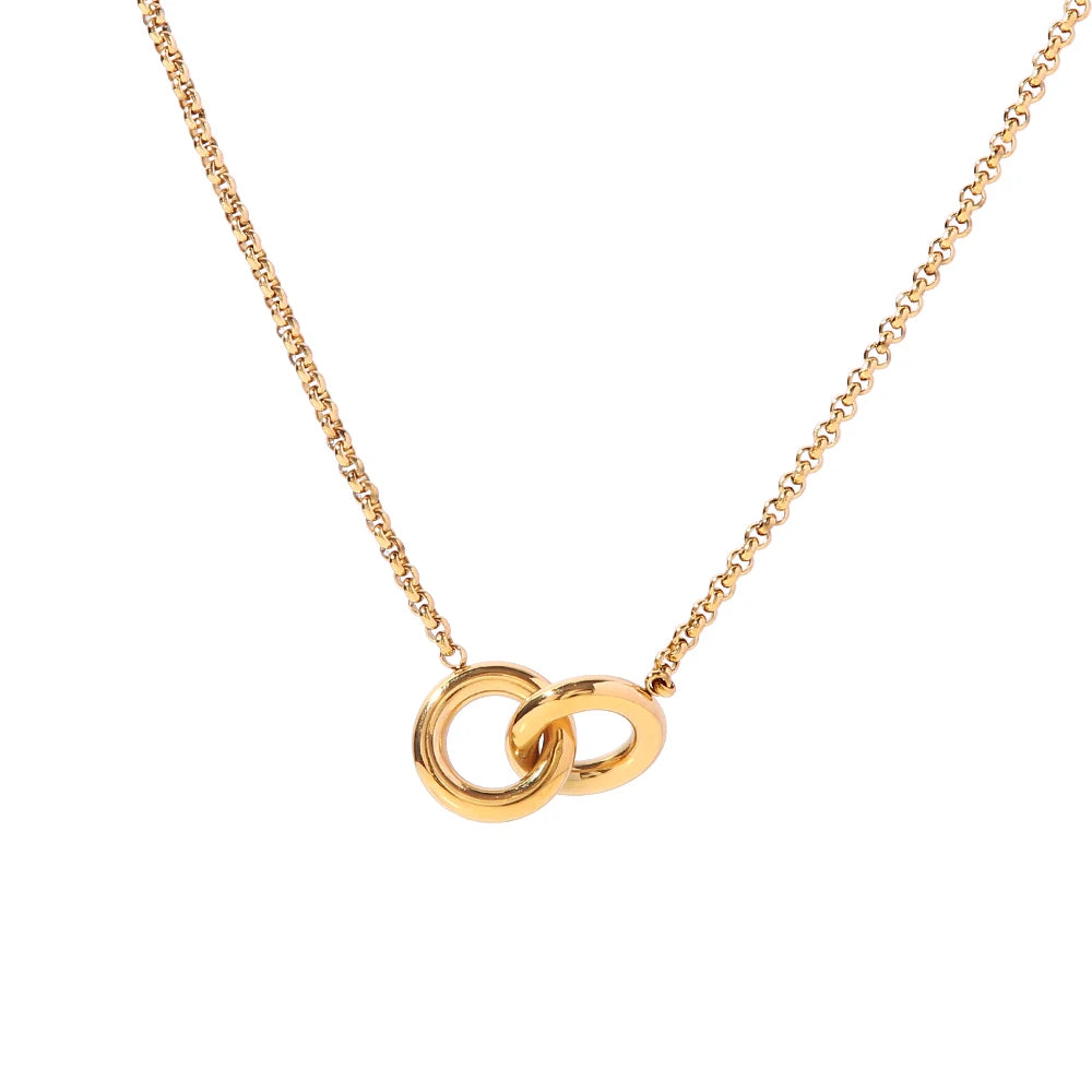 Interlocking Hoop Pendant Necklace