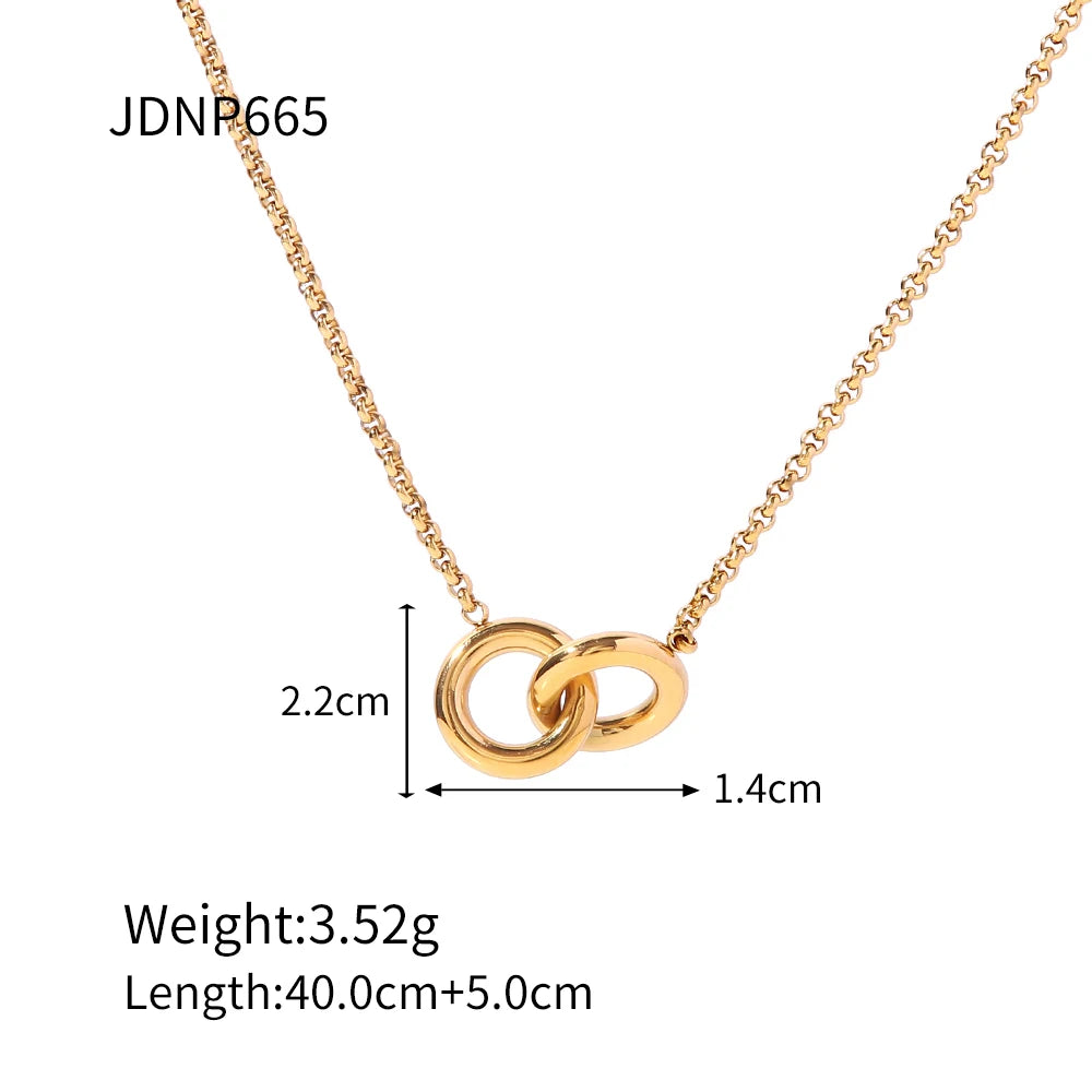 Interlocking Hoop Pendant Necklace