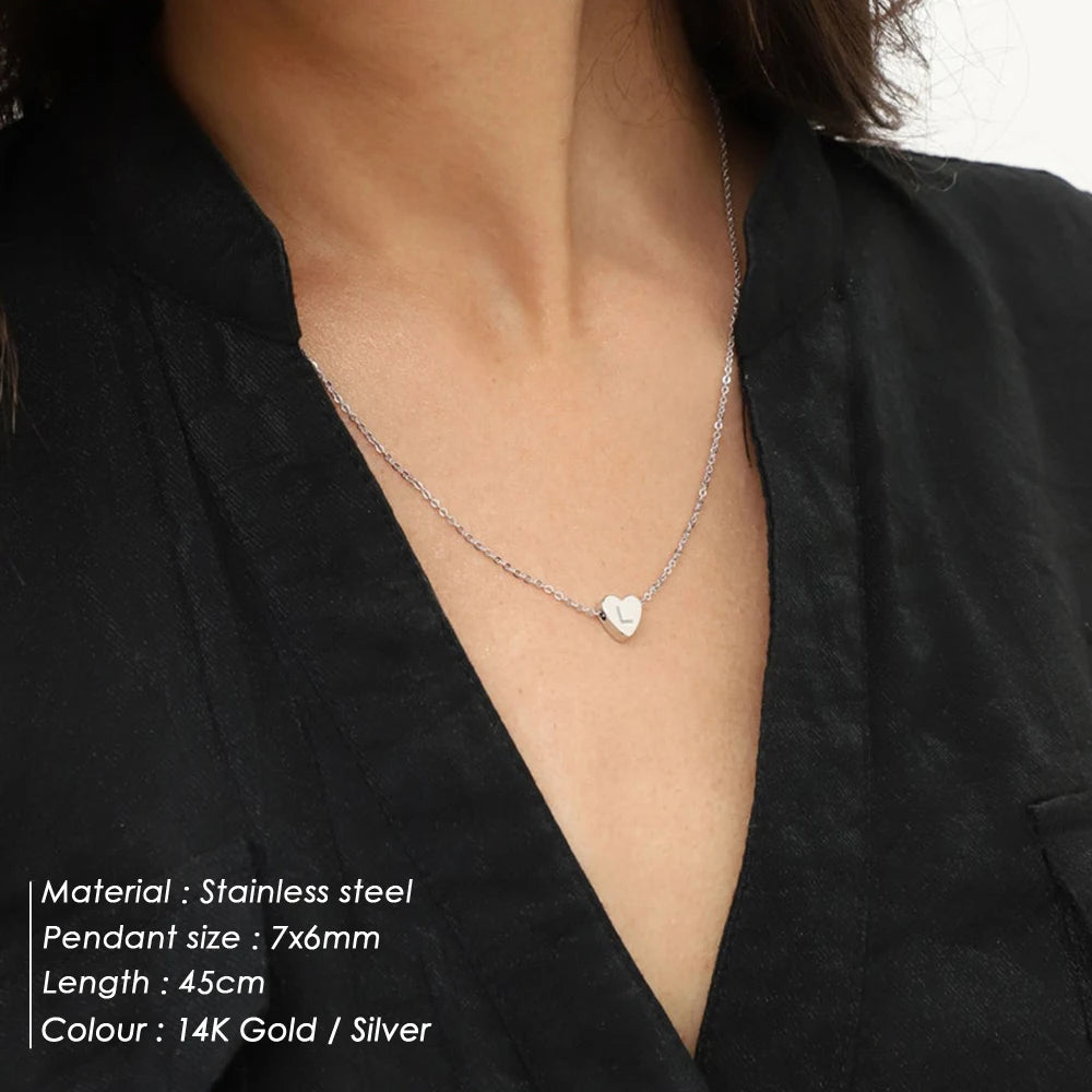 Personalized Heart Initial Necklace