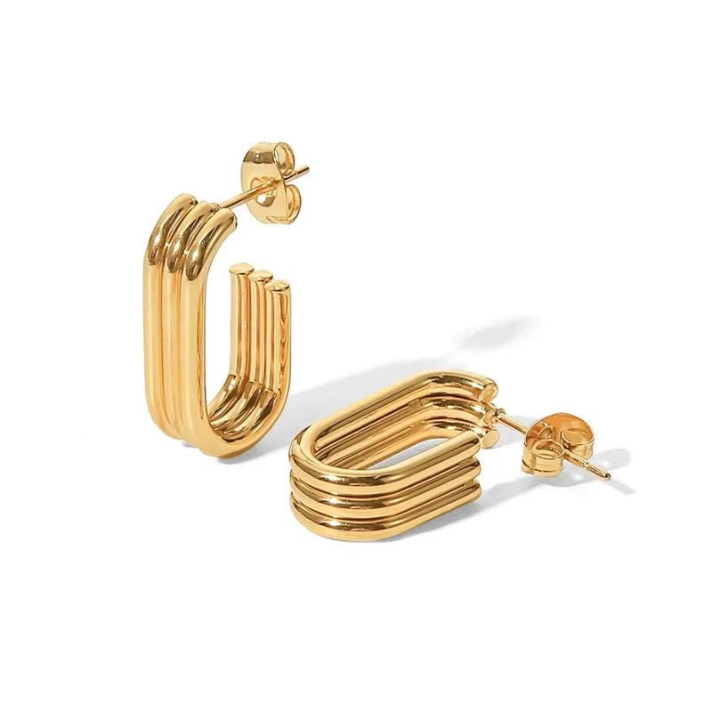 Three-Layer U-Shaped Earrings