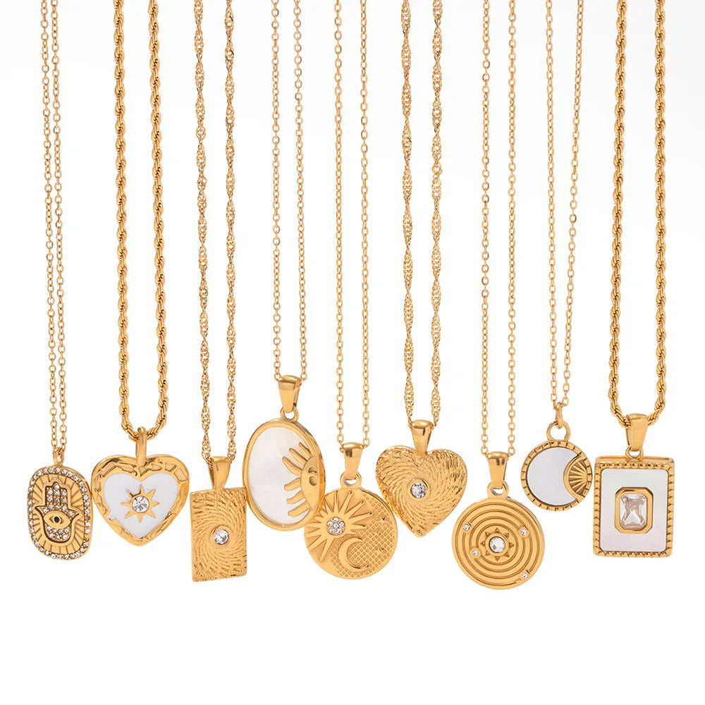 Gold-Plated Pearl & Zirconia Pendant Necklace