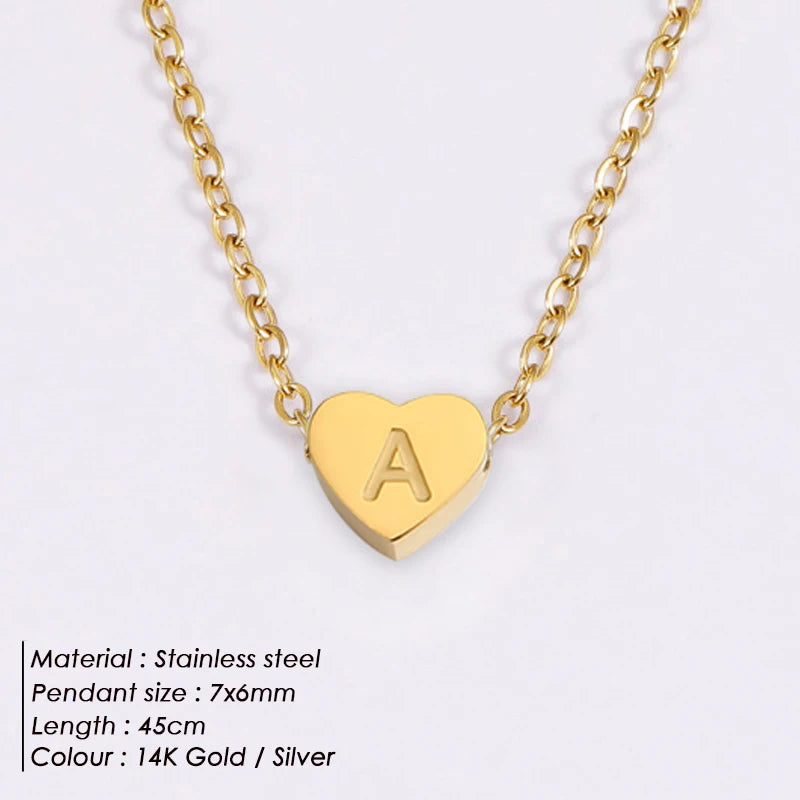 Personalized Heart Initial Necklace