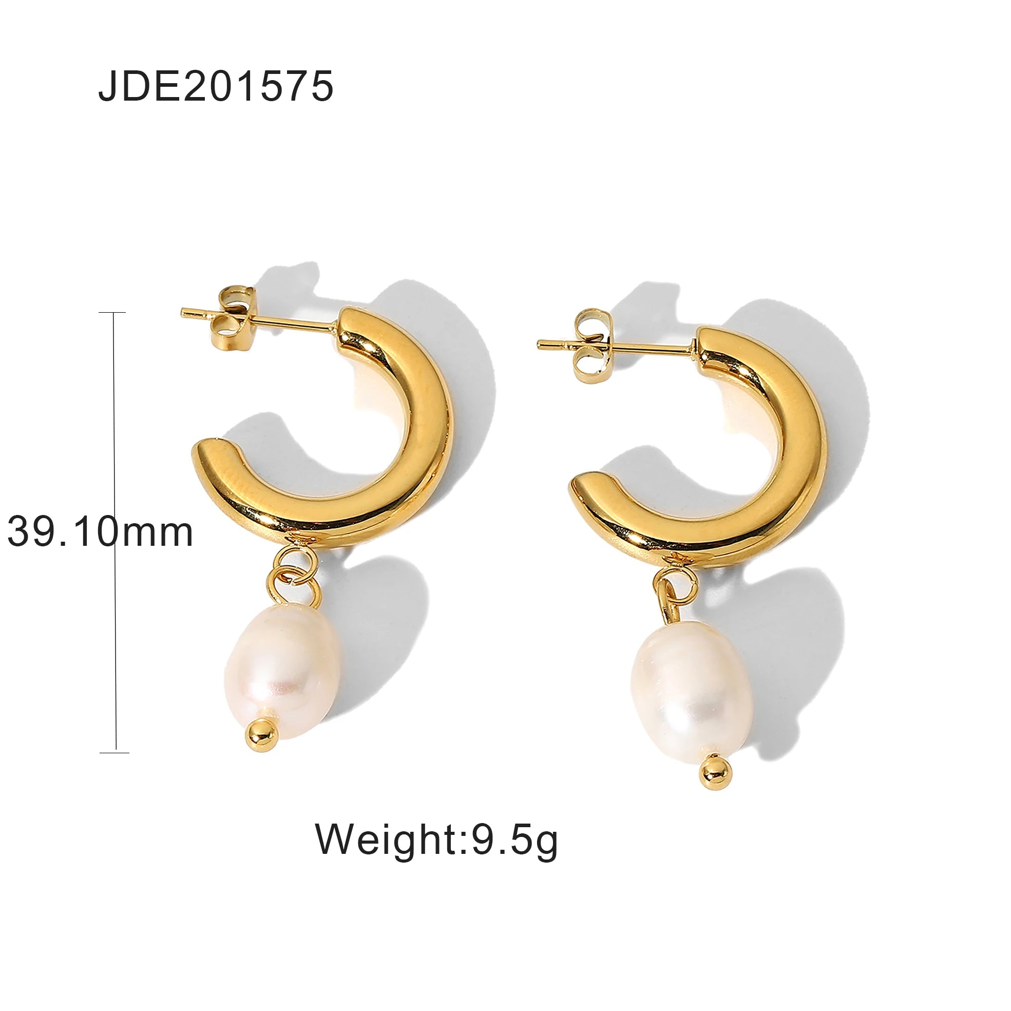 Pearl CC Hoop Earrings