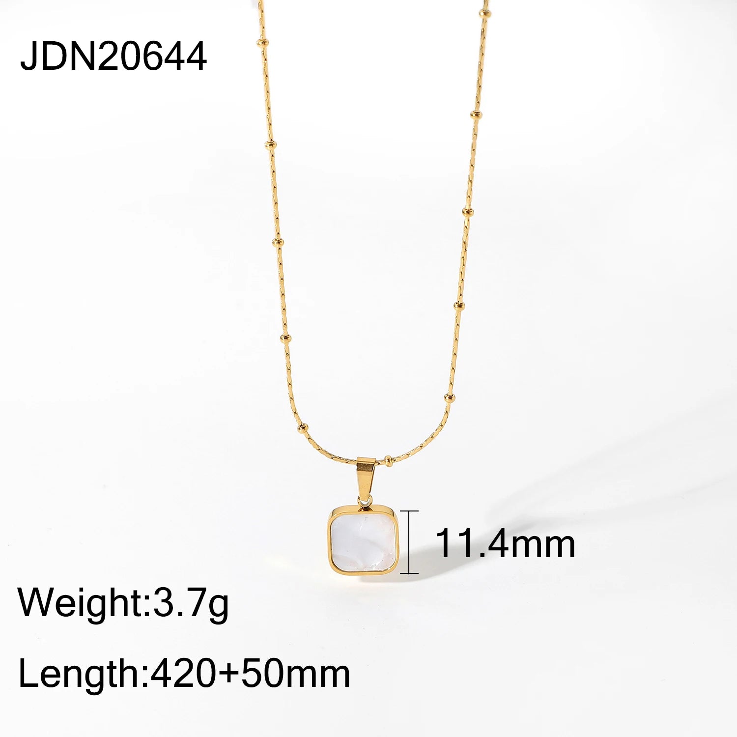 Square Shell Pendant Necklace