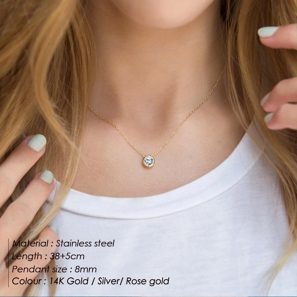 Gold Birthstone Statement Necklace
