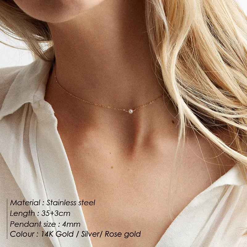 Gold Pearl Layered Choker