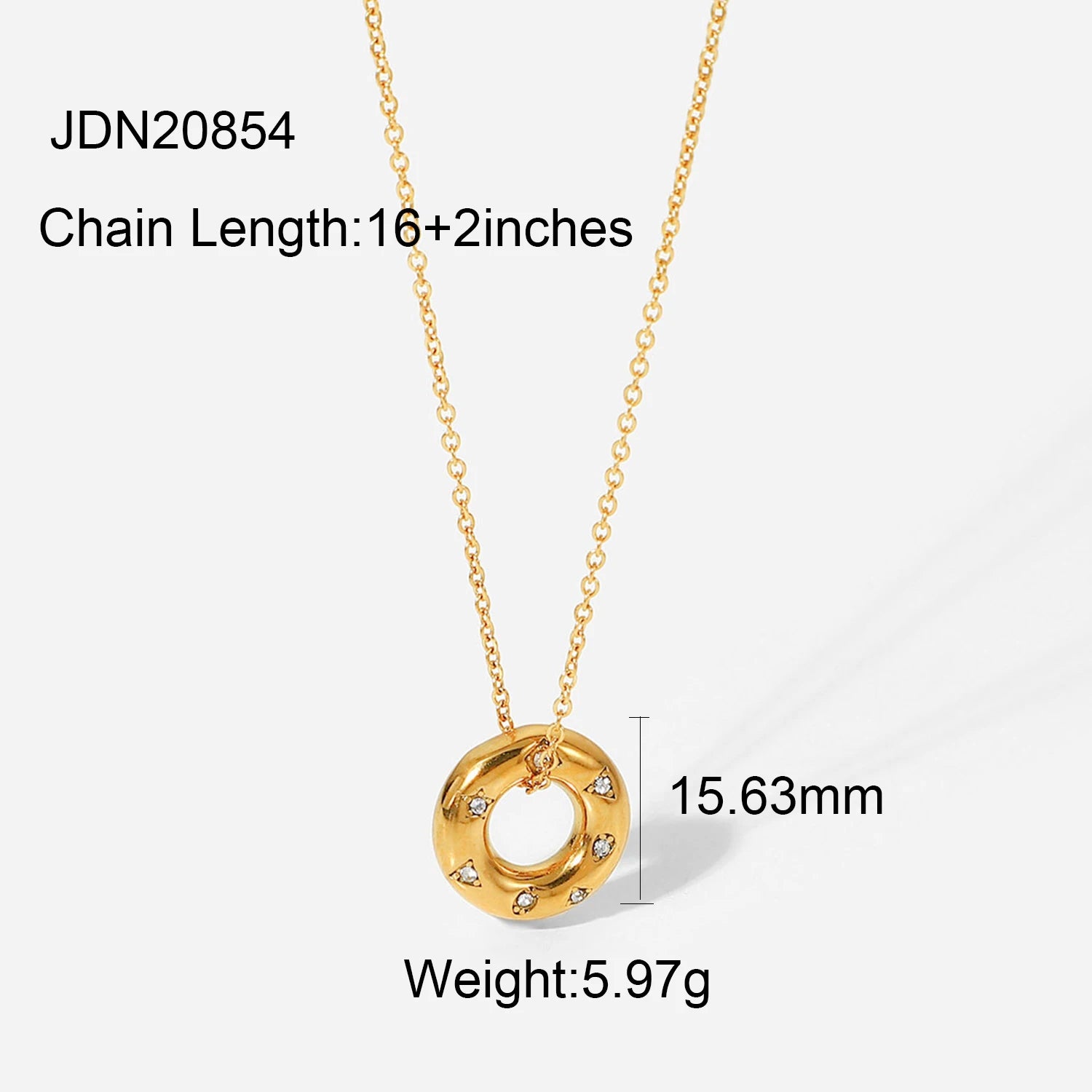 Cubic Zirconia Circle Pendant Necklace