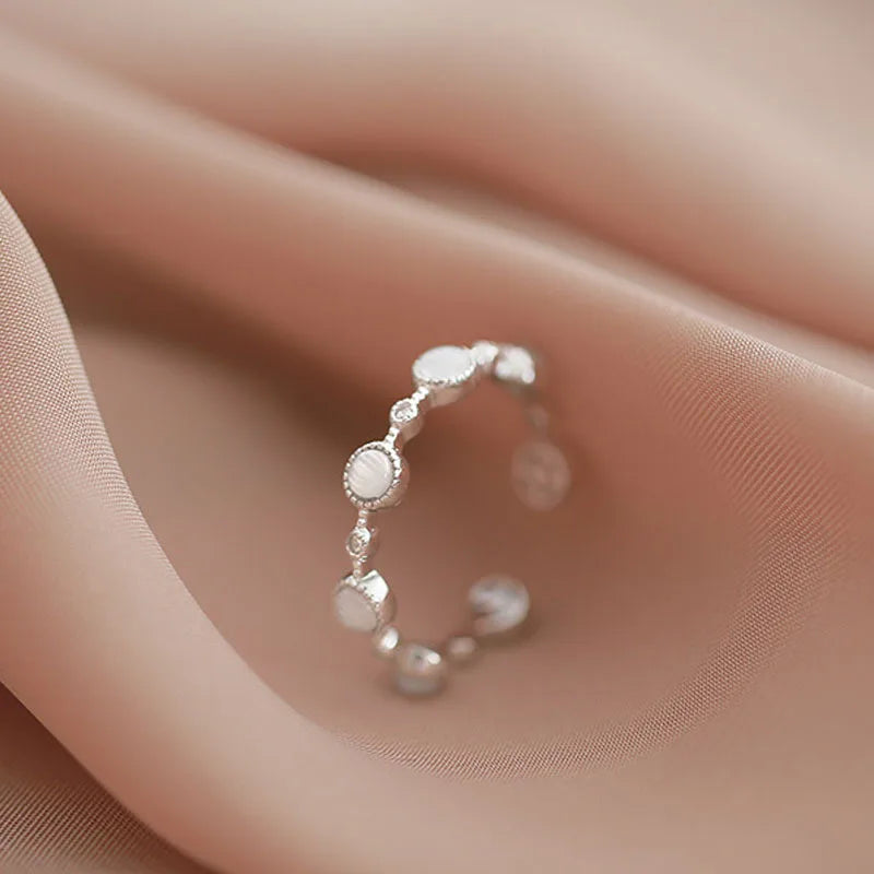 Opal Adjustable Silver Ring