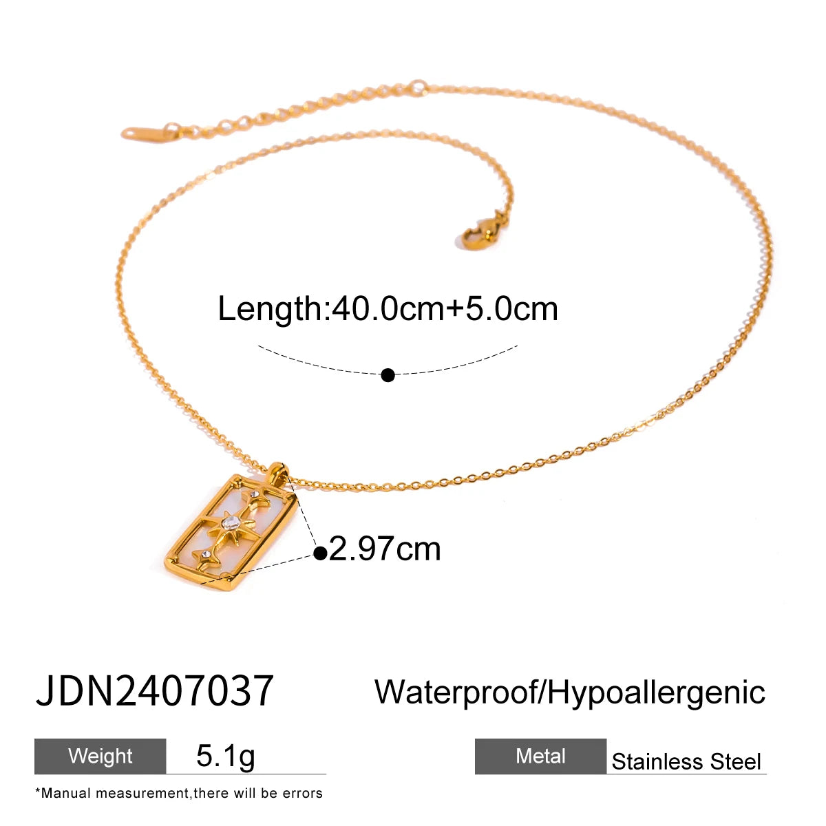 Shell & Zirconia Star Necklace