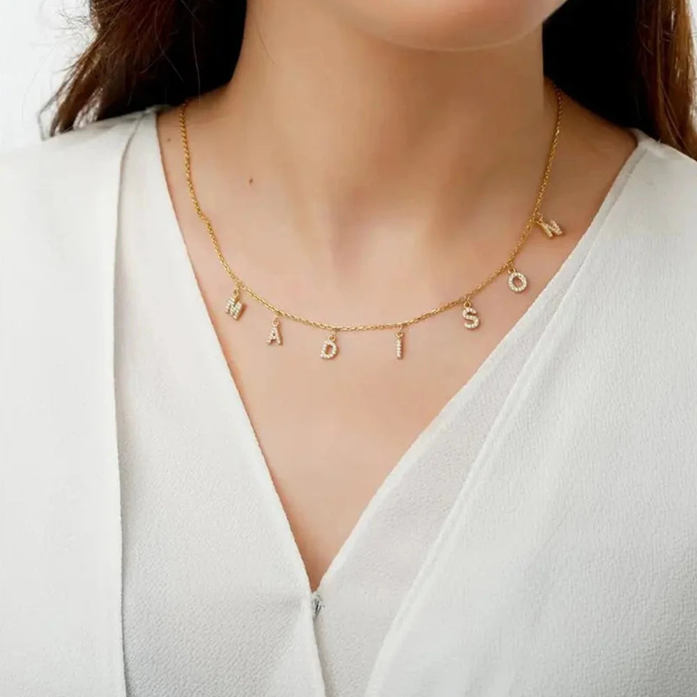 Personalized Zircon Name Necklace
