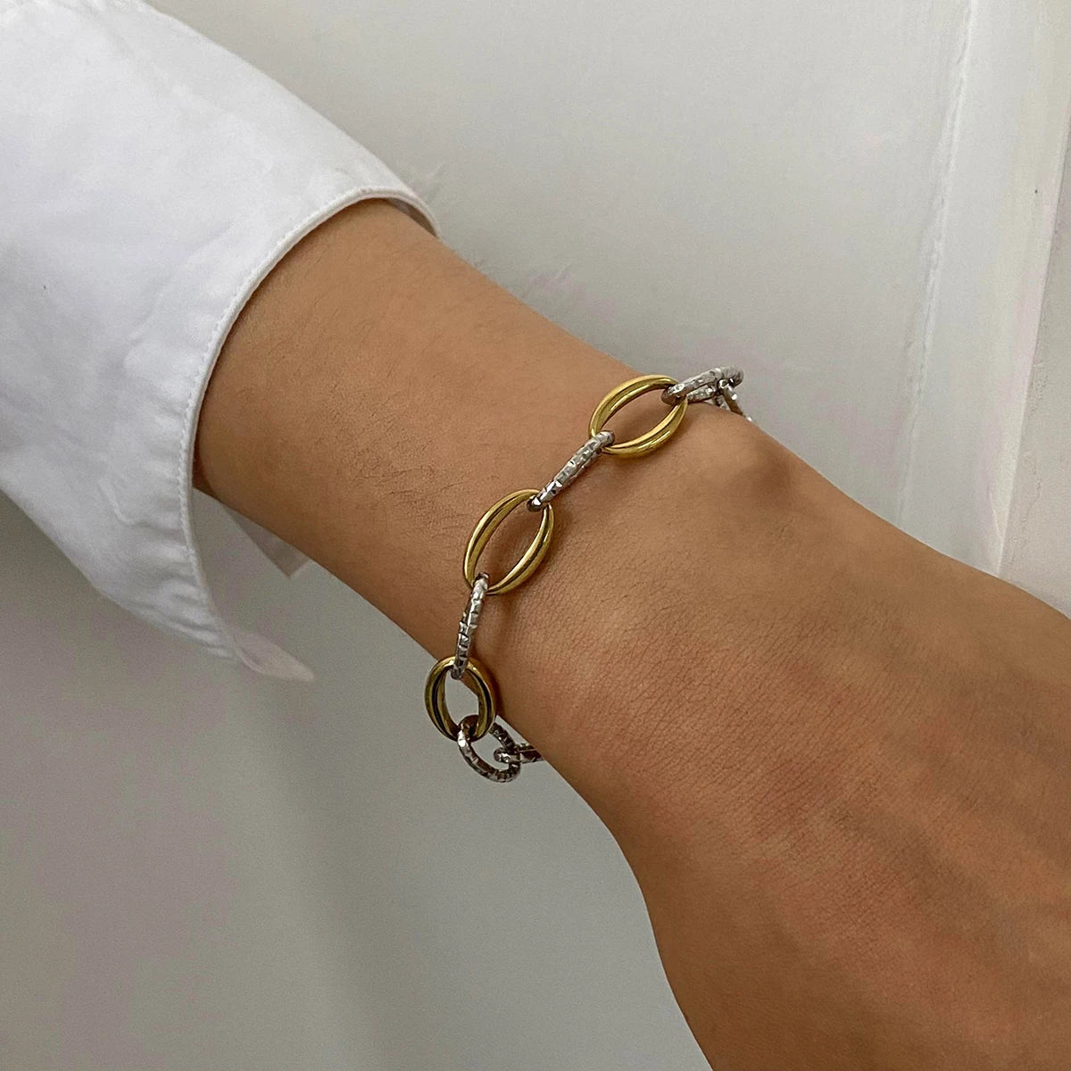 Minimalist Gold Silver Chain Bangle