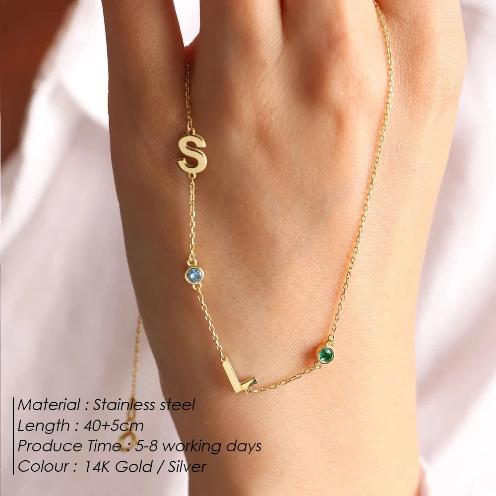 Customized Birthstone Name Necklace