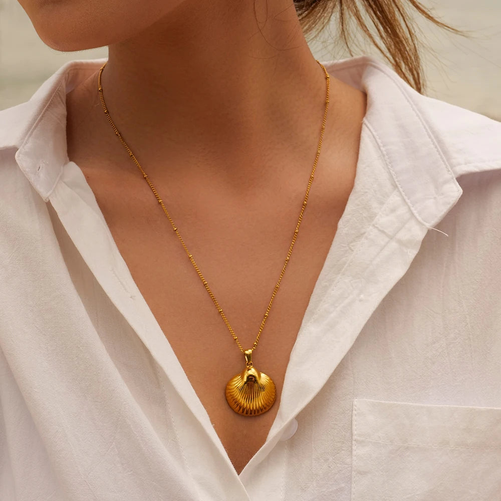 Gold Snail Pendant Necklace
