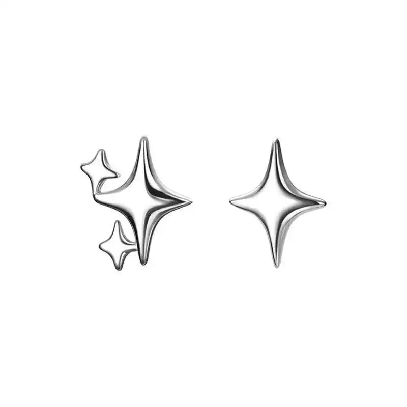 Gold Silver Star Stud Earrings