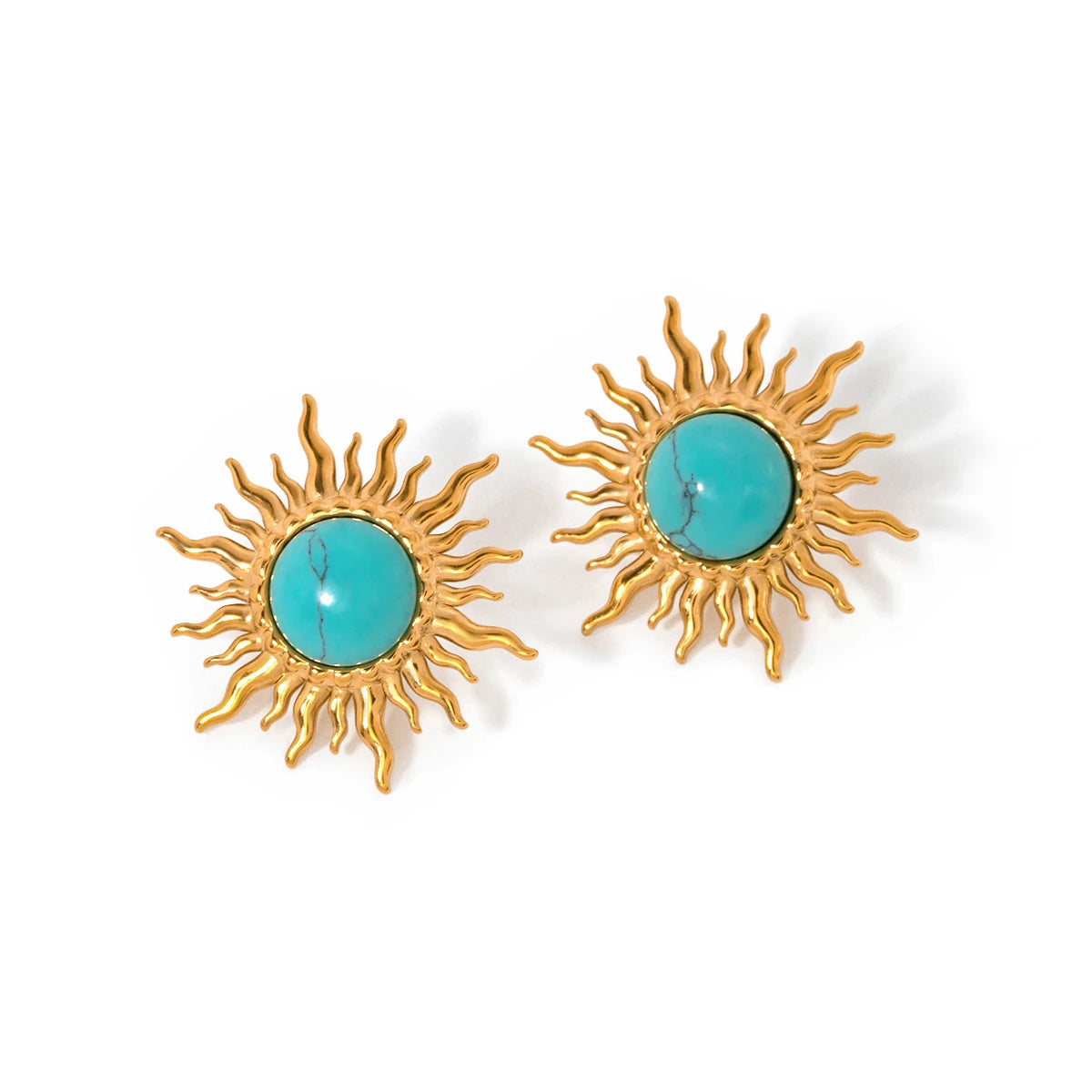 Turquoise Sunflower Earrings