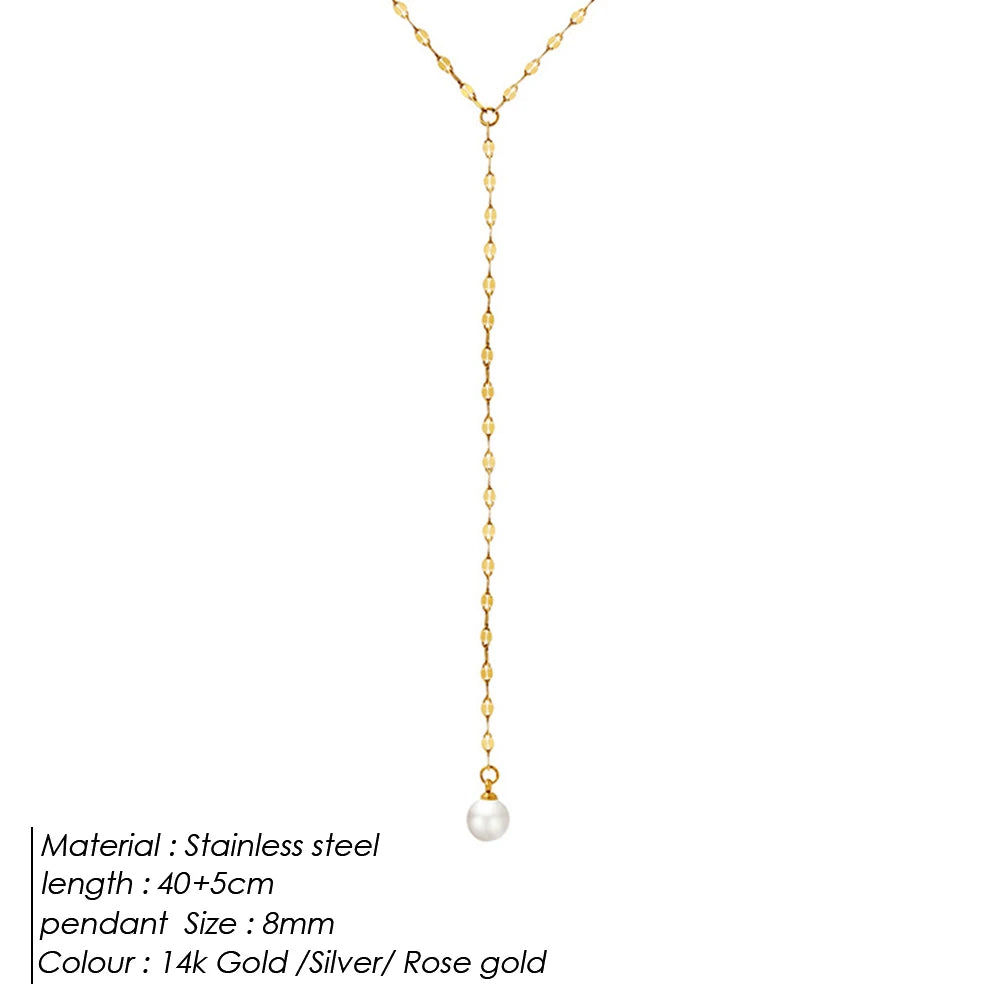 Pearl Y Clavicle Necklace