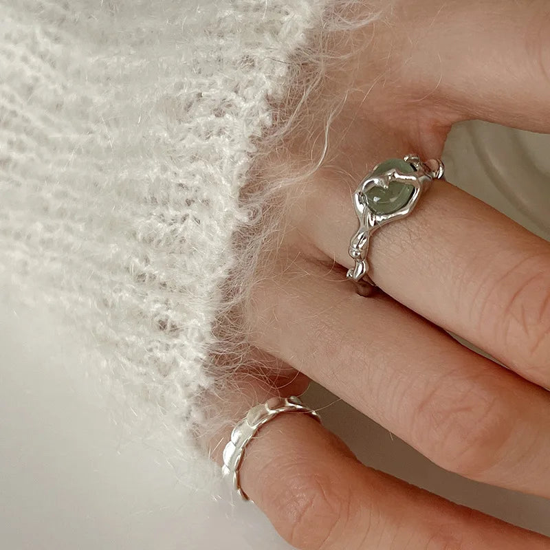 Lava Jade Bamboo Ring