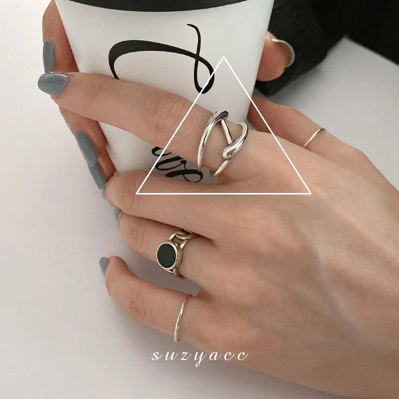 Retro Geometric Asymmetric Ring