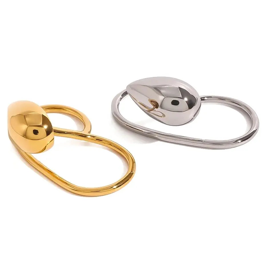 Gold Geometric Double Ring