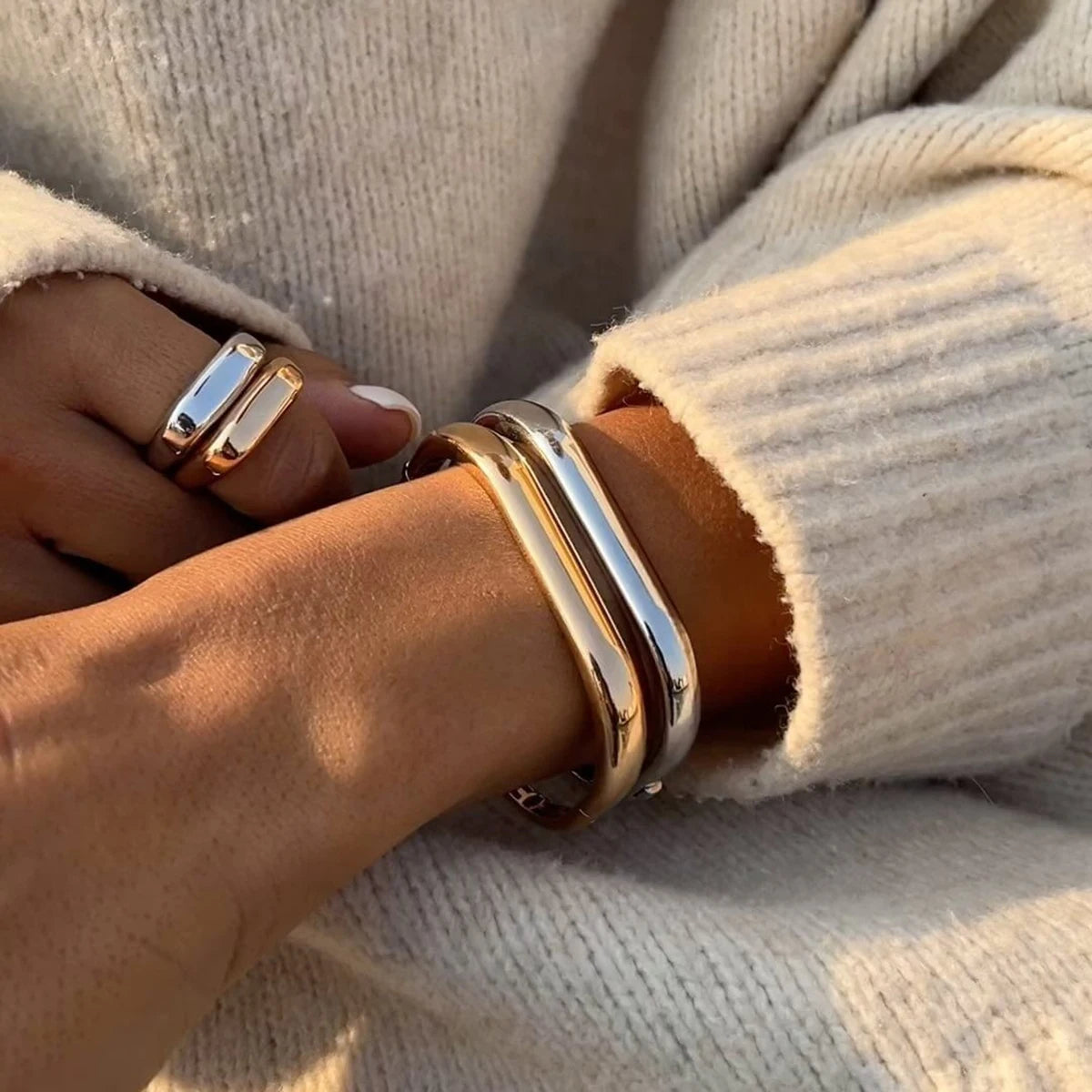 Square Minimalist Stainless Steel Bracelet