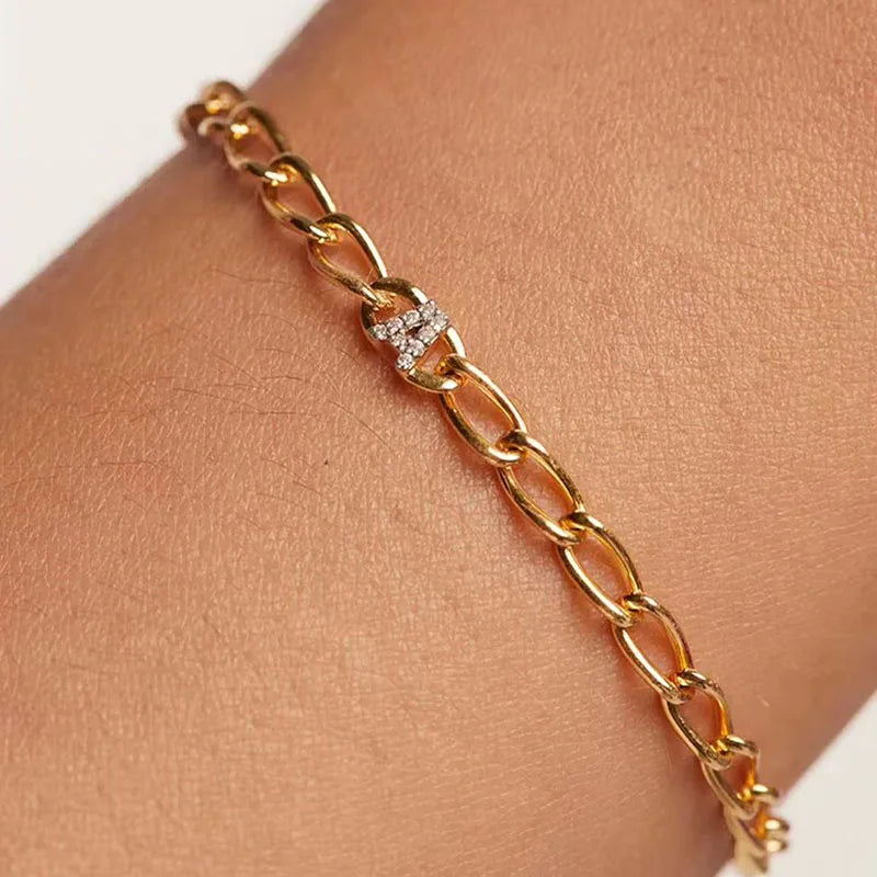 Letter Silver Charm Bracelet