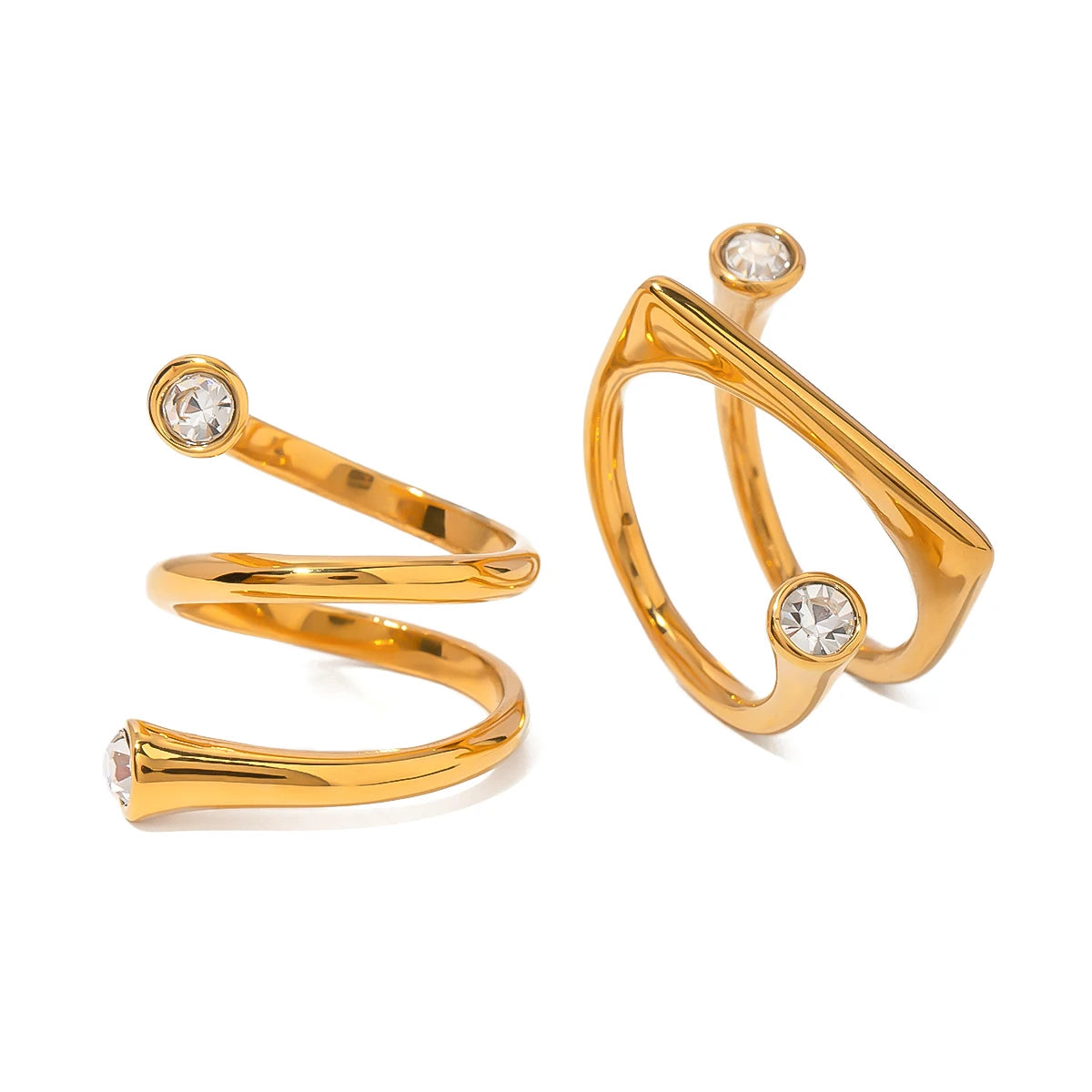 Asymmetrical Zirconia Open Ring