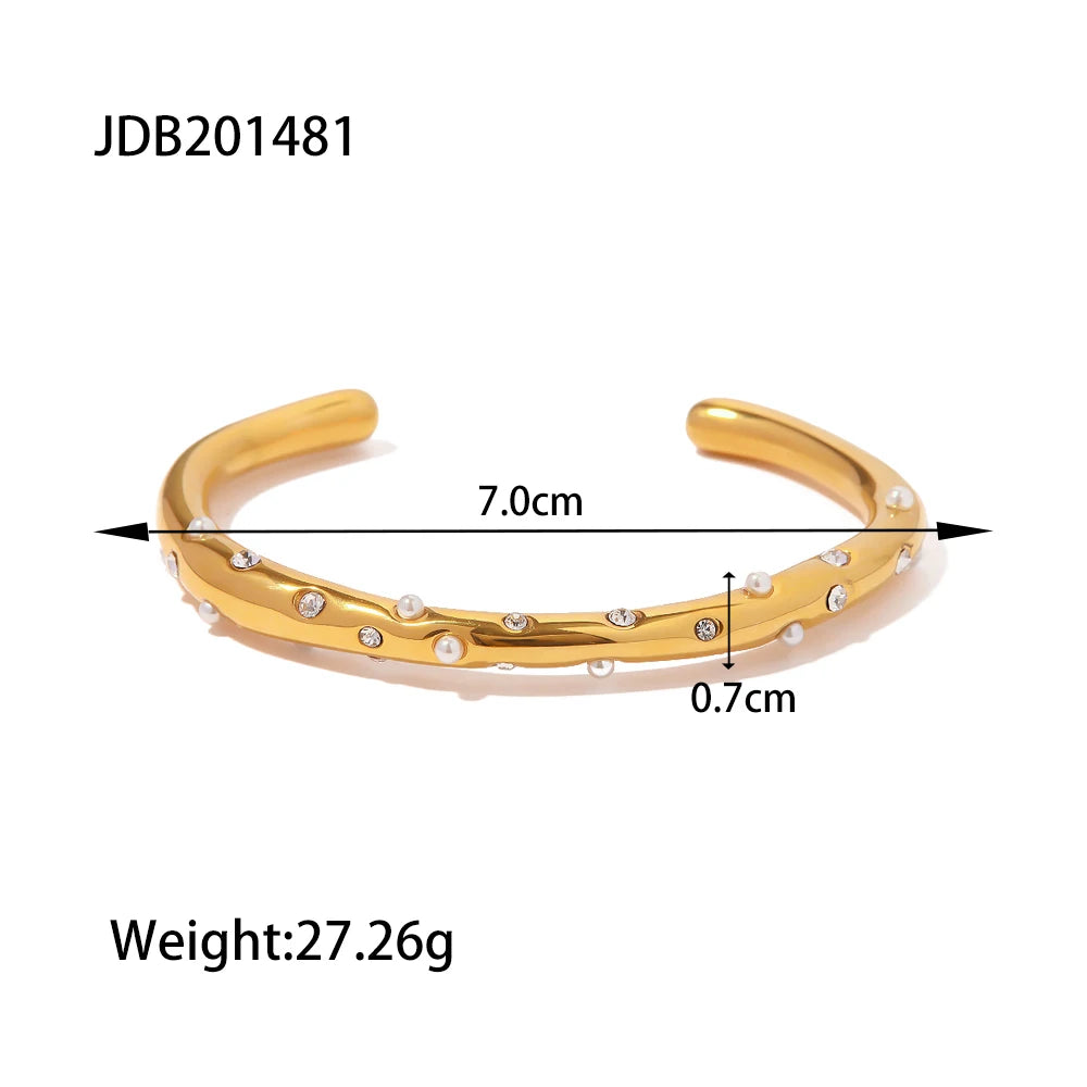 Pearl Cubic Zirconia Cuff Bracelet