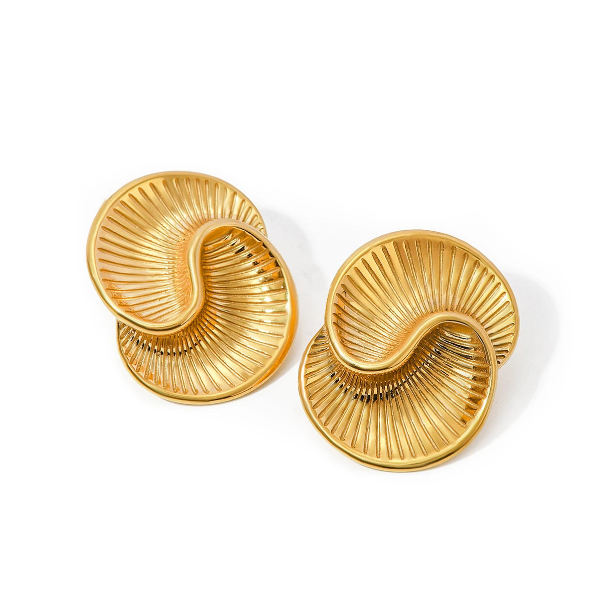 Spiral Teardrop Gold Earrings