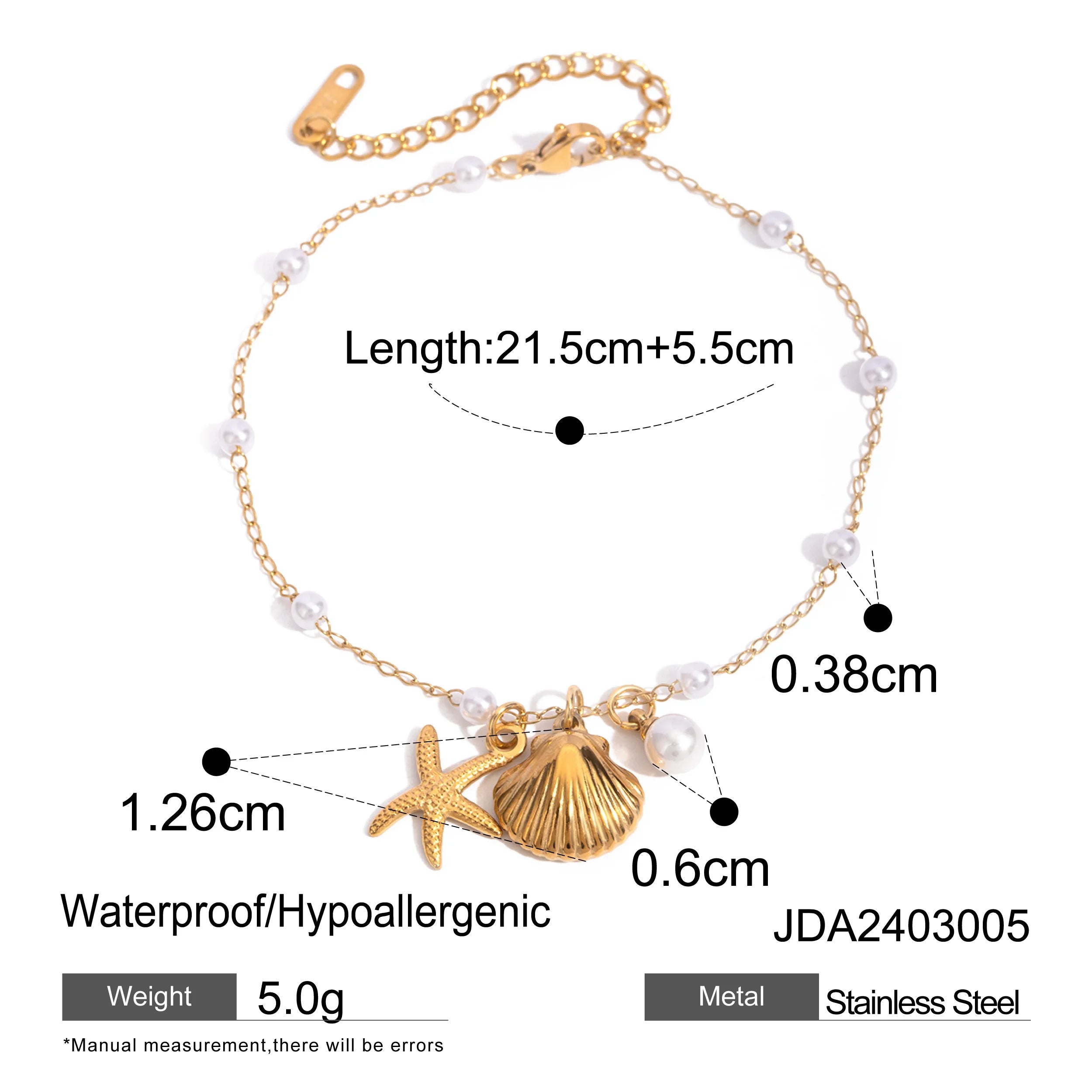 Shells Layered Snake Chain Anklet