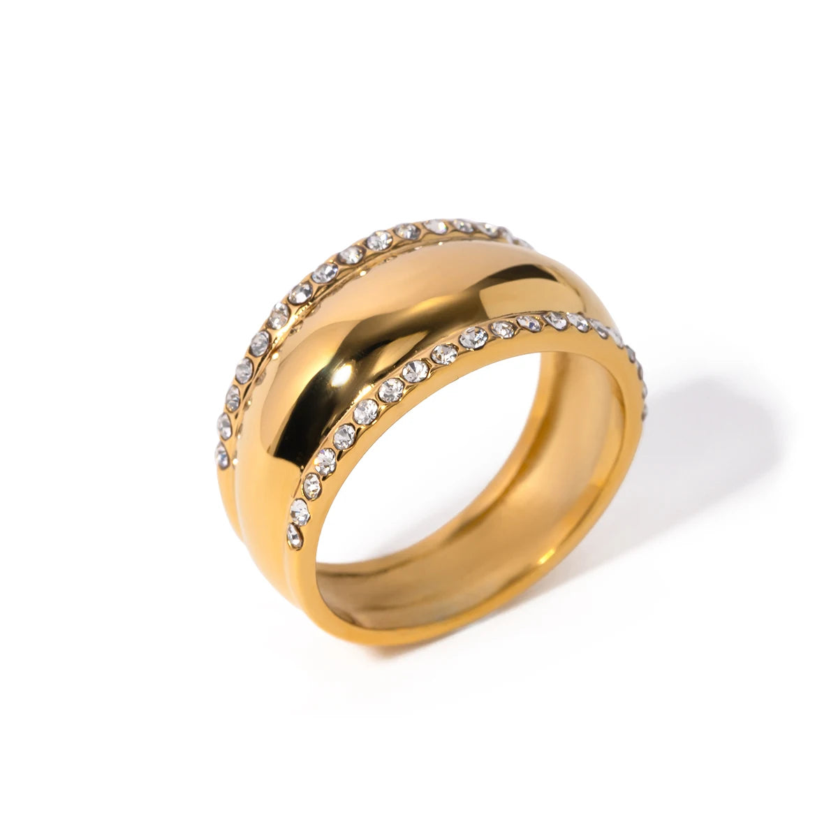 Rhinestone Inlaid Ring