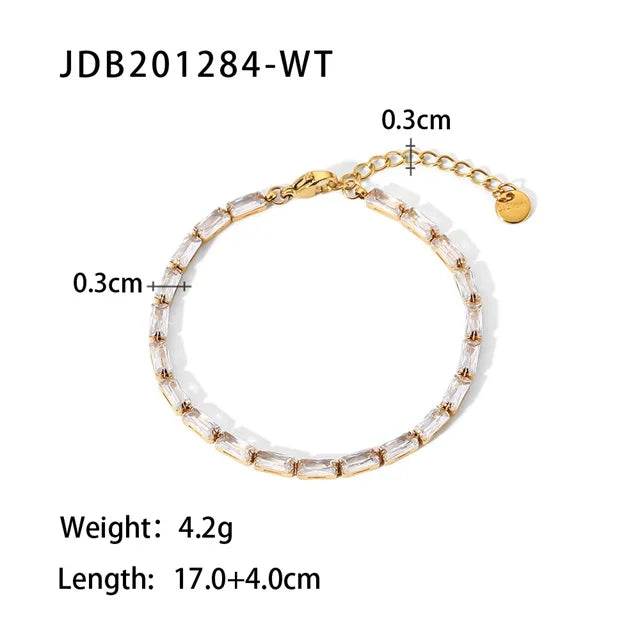 Colorful Zirconia Stainless Steel Bracelet