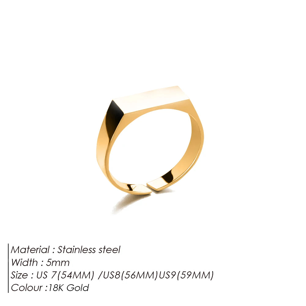 Gold-Plated Men's Stainless Steel Ring
