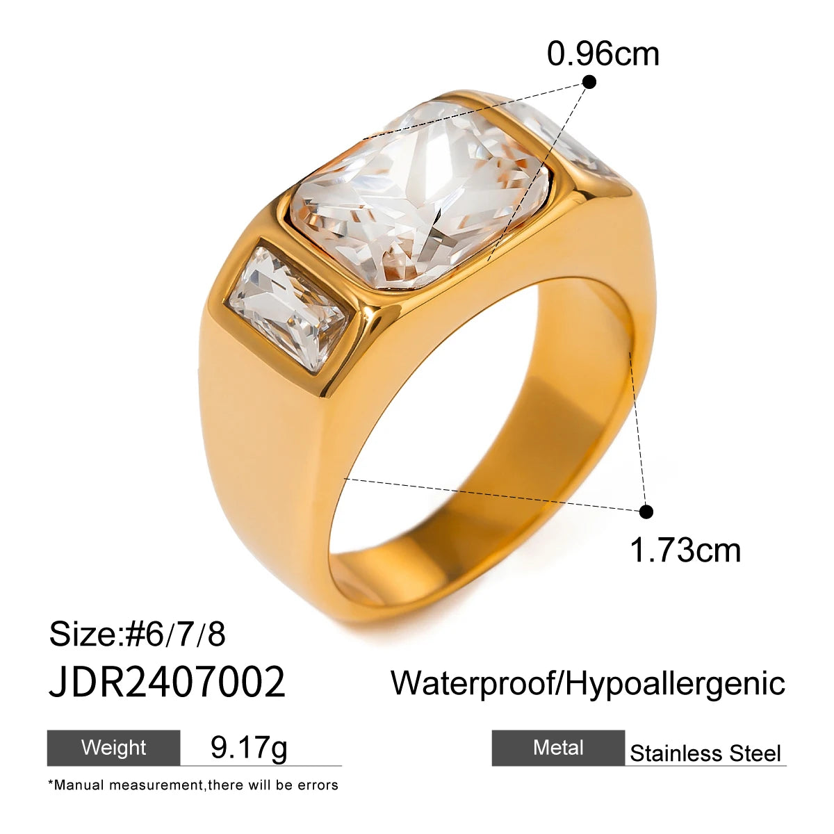 Gold Plated Zirconia Ring