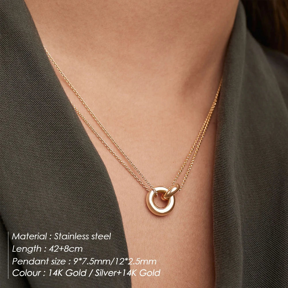 Two-Tone Pendant Necklace