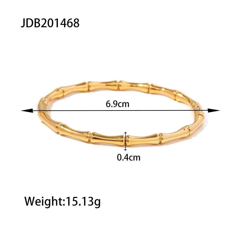 Gold Bamboo Stainless Steel Bracelet