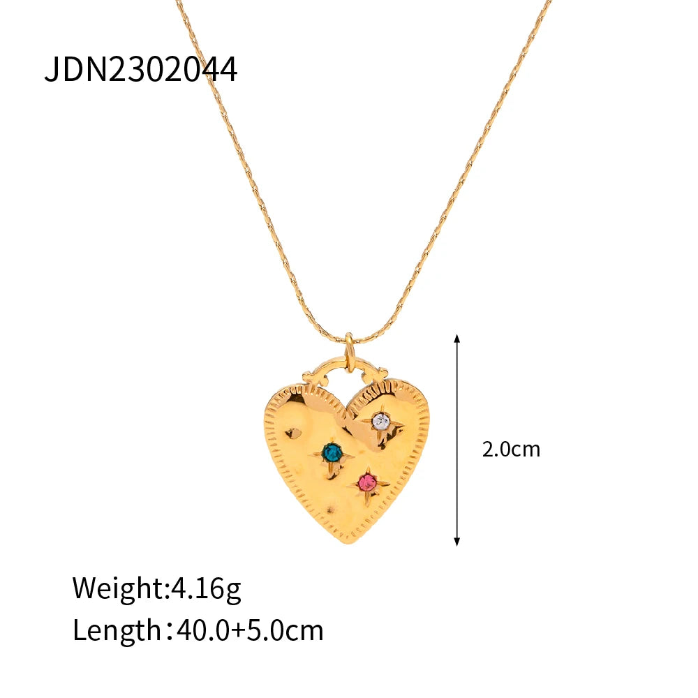 Colorful Heart Rhinestone Necklace