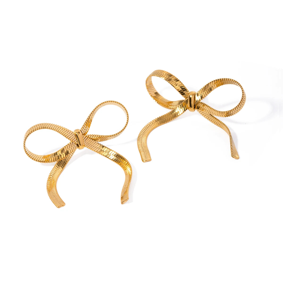 Snake Chain Bow Earrings