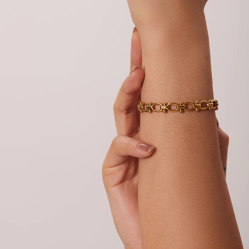 Golden Stainless Steel Adjustable Bracelet