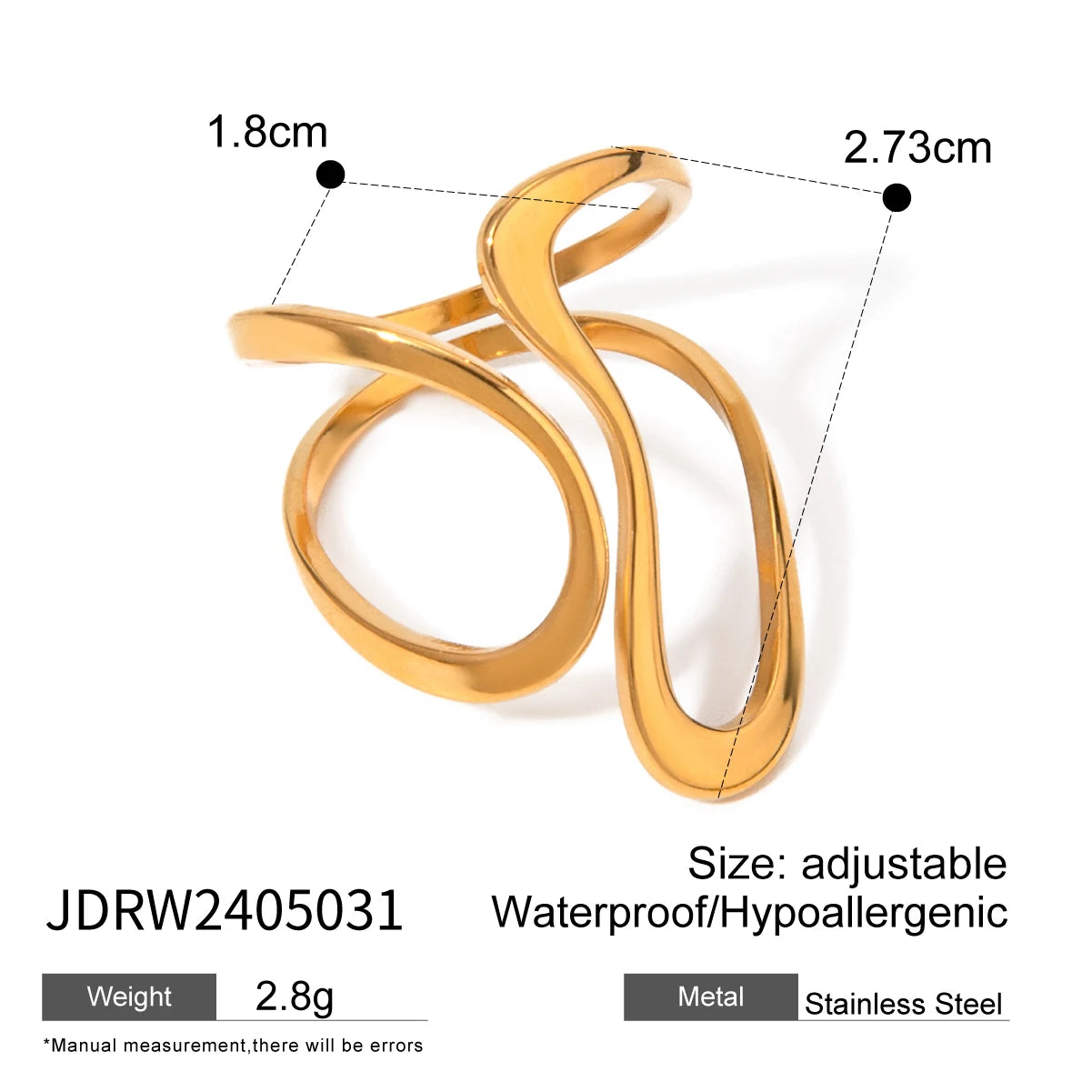 Glossy Line Openable Ring