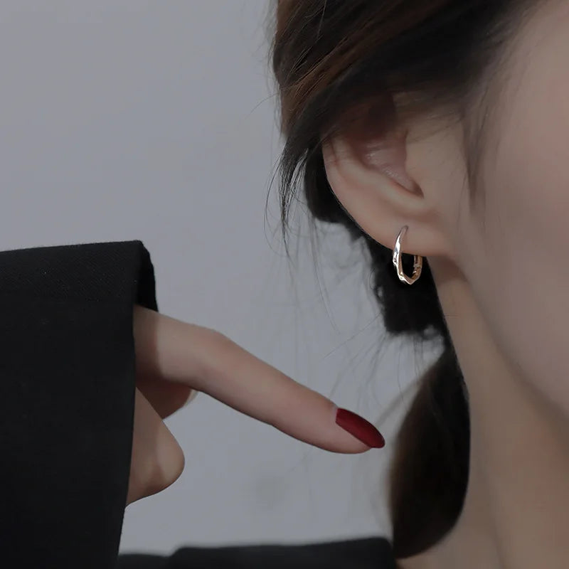 Silver Round Stud Earrings