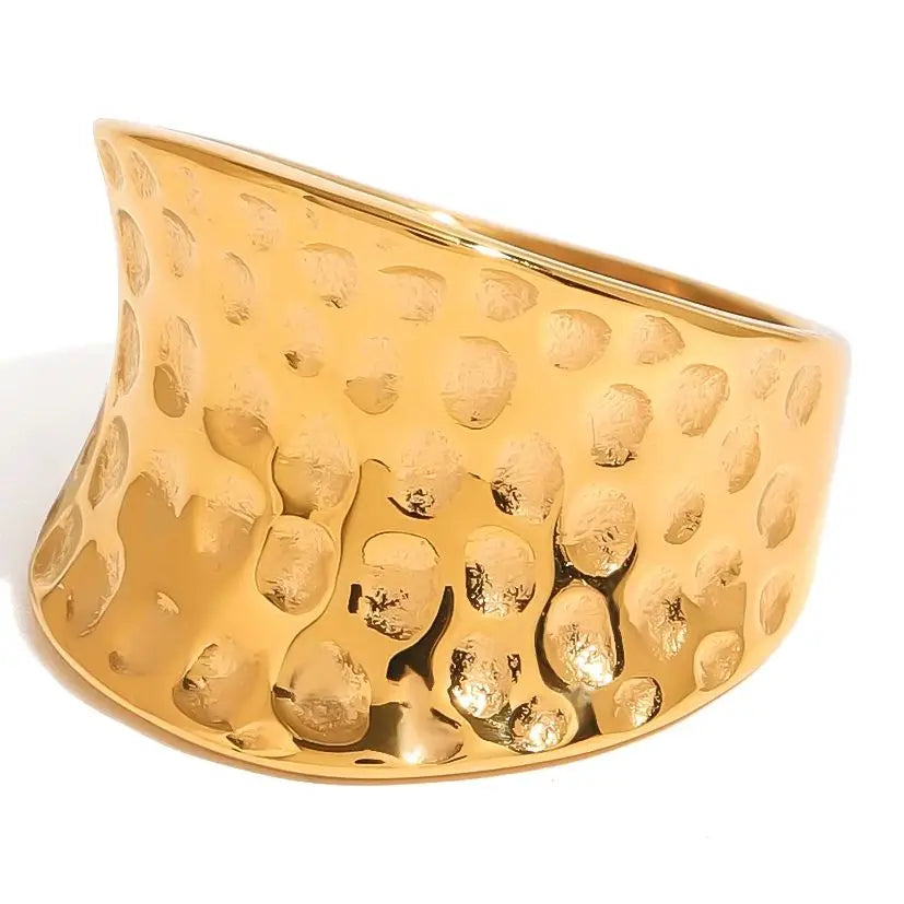 Gold Geometric Wide Ring