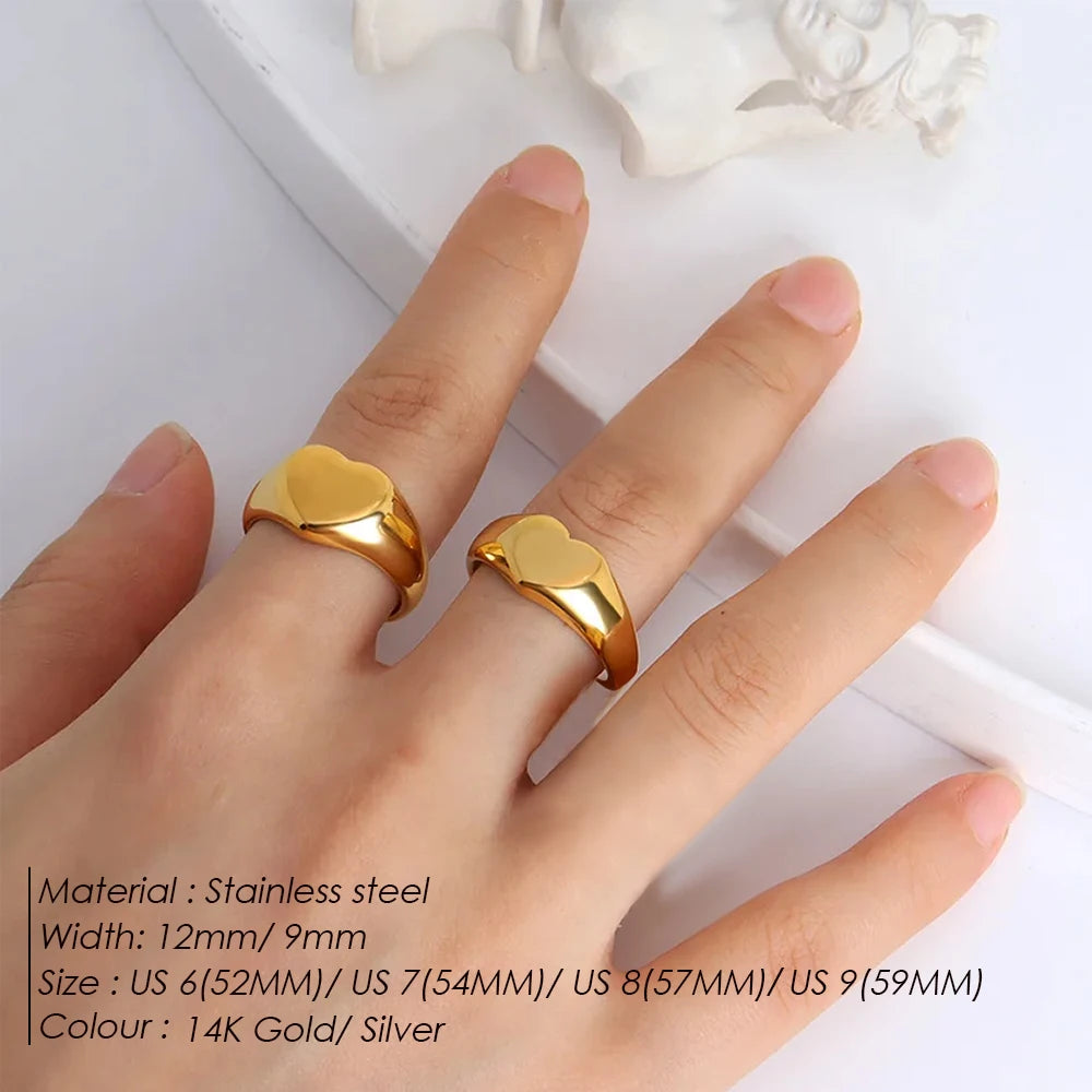 Couple Heart Punk Ring