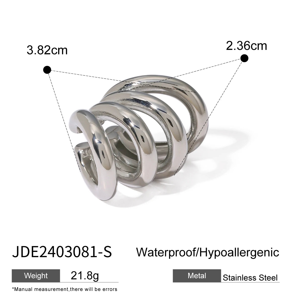 Gold Four-Layer Stainless Steel Earrings
