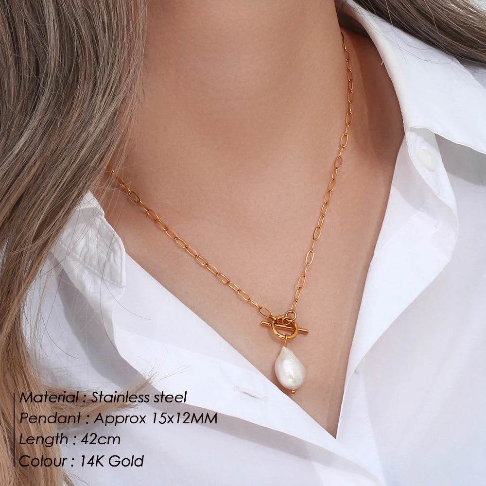 Freshwater Pearl Toggle Necklace