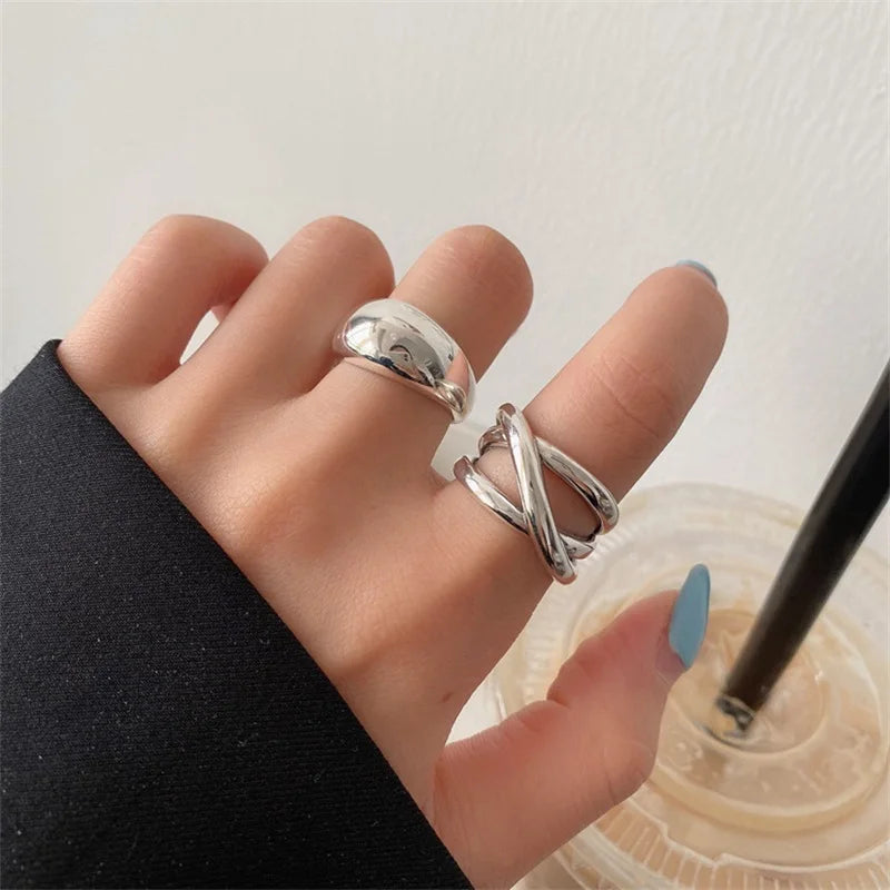 925 Water Droplet Cross Ring