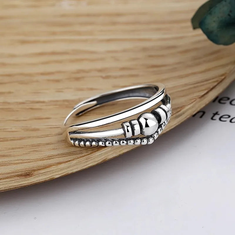 Geometric Bead Layered Ring