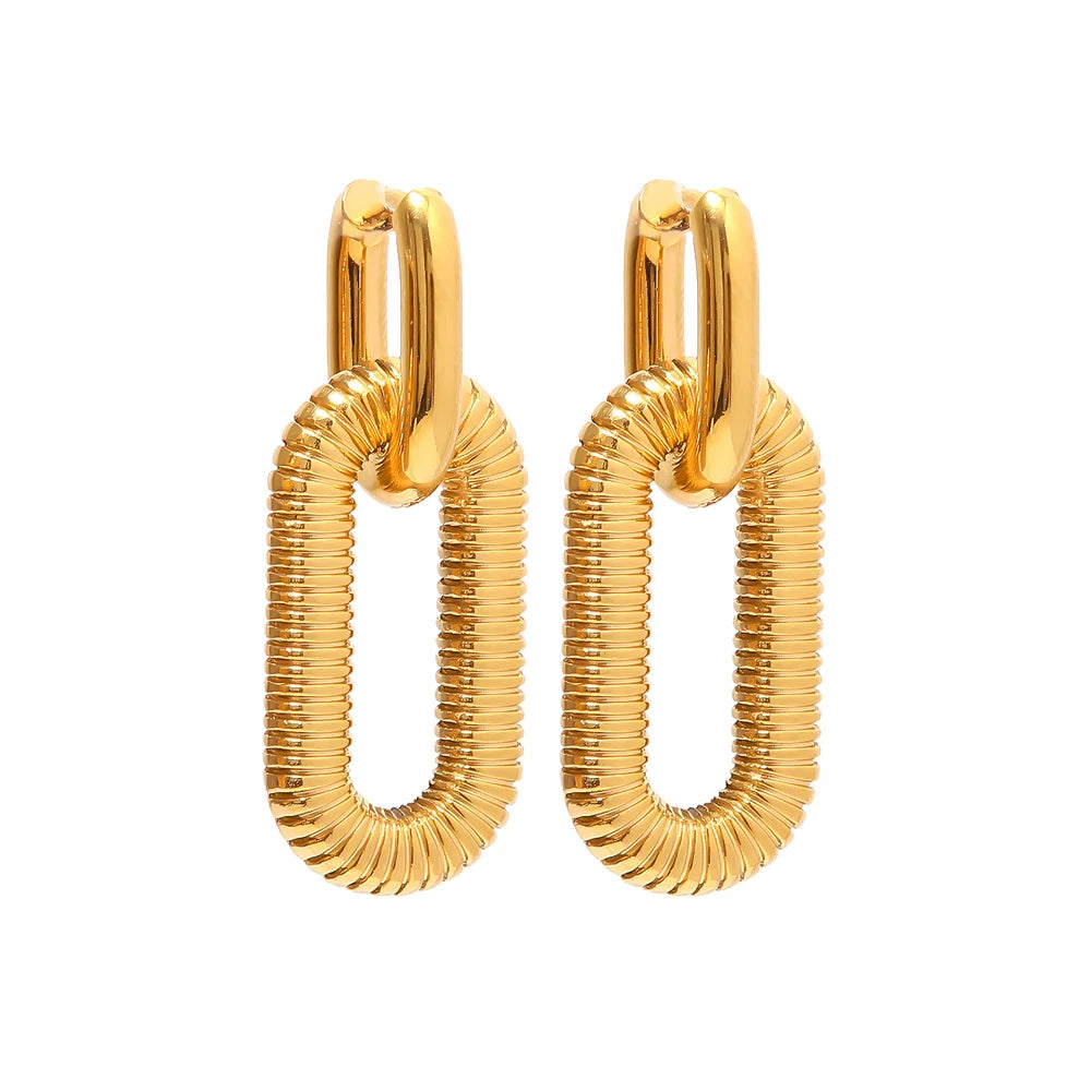 Exaggerated Chain Drop Earrings