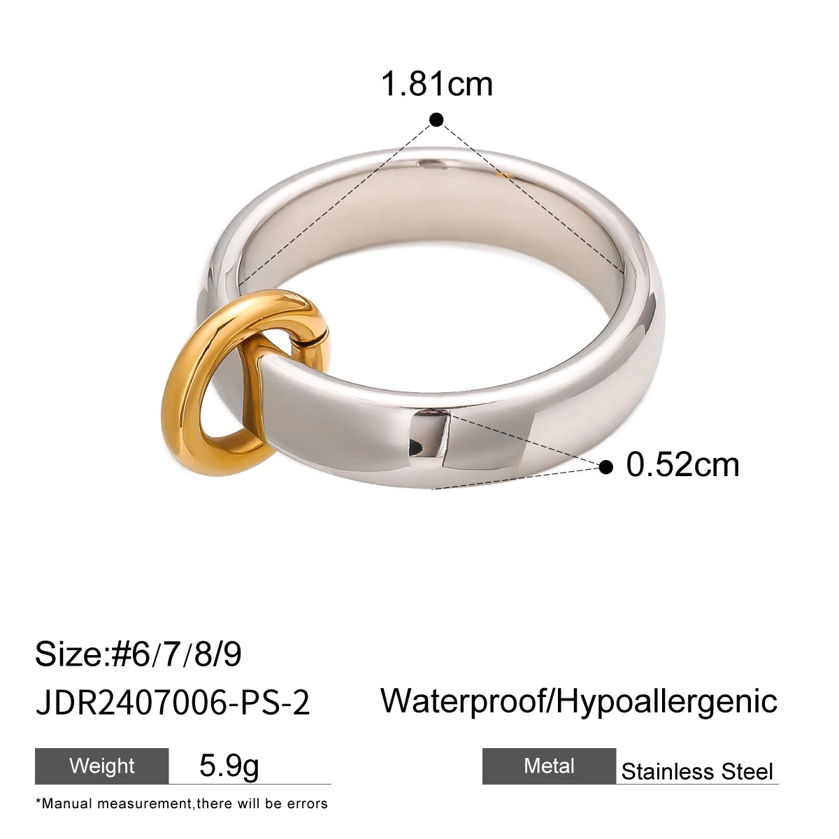 Colorblock Hoop Dangle Ring