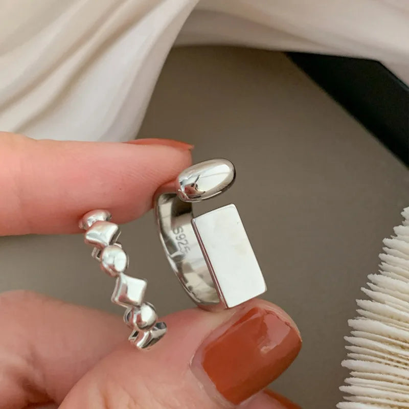 Retro Geometric Asymmetric Ring