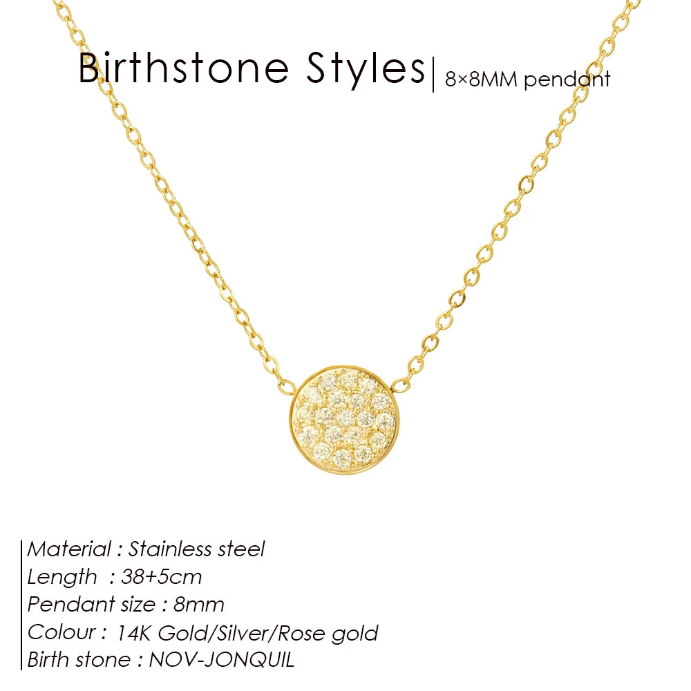 Zirconia Birthstone Necklace